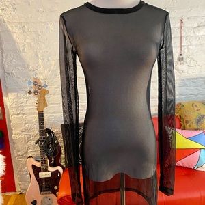 Mesh Mini Dress - Black
